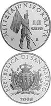 images/productimages/small/San Marino 10 euro 2005 500 jaar Militie.jpg